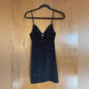 Silence + Noise Black Sparkly Dress with Cutout